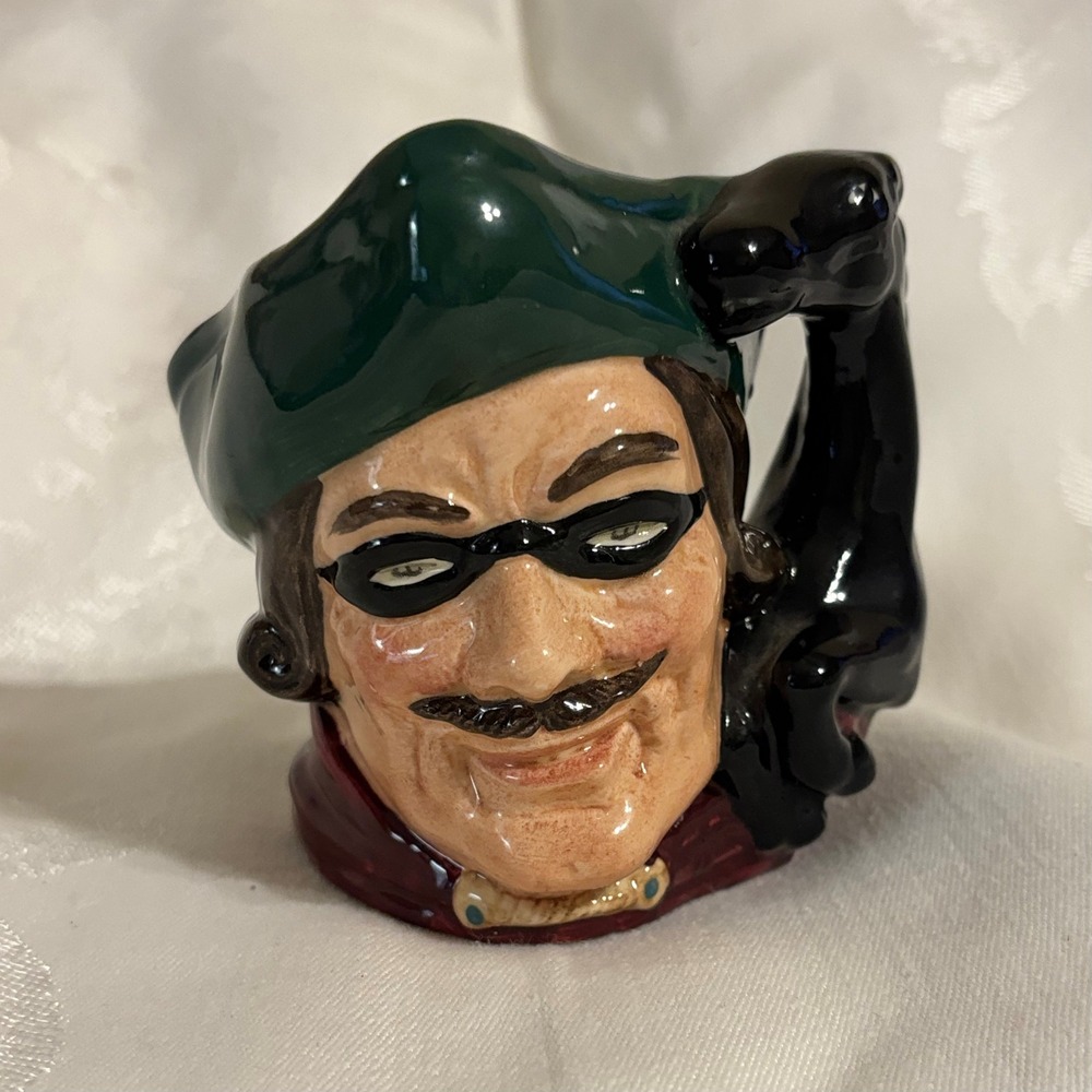 Royal Doulton‎ Dick Turpin 4" Character Toby Jug D6535 Mask Up 1959 Vintage Mug
